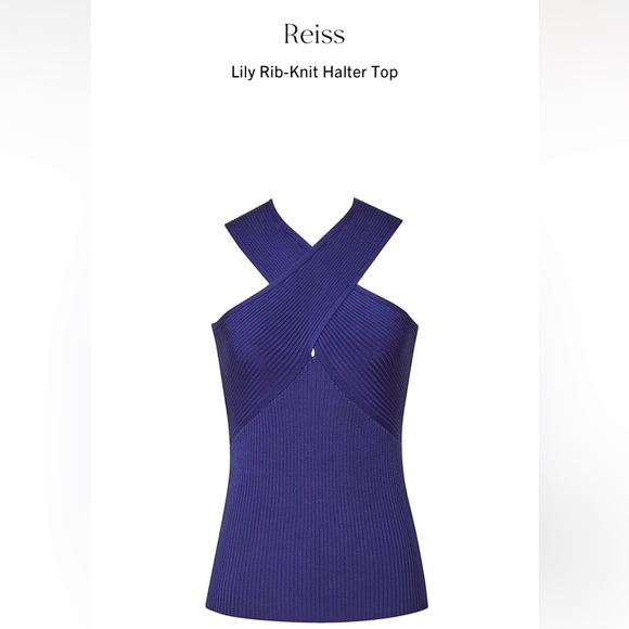 Reiss Lily Rib-Knit Halter Top - Picture 9 of 10